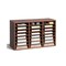 Dark Brown 24-Compartment Wood File Organizer with MDF Shelves for Office and Home Storage